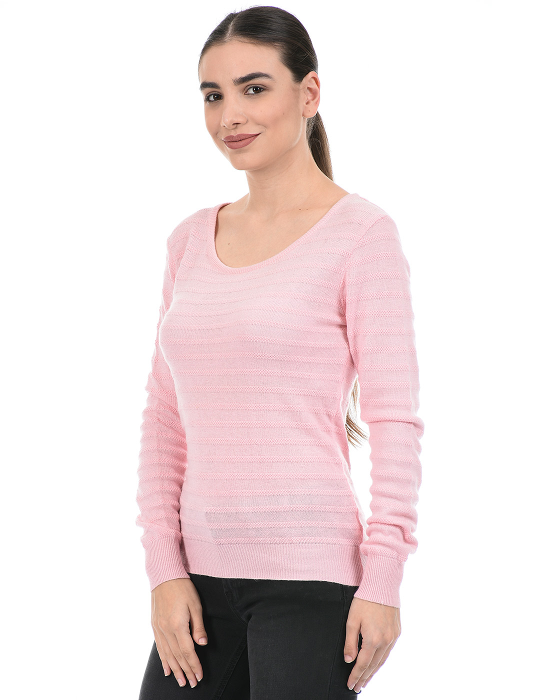 Species Women Pink Striped Sweater